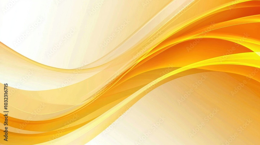 Canvas Prints abstract yellow and orange flowing waves with soft gradient background generative ai