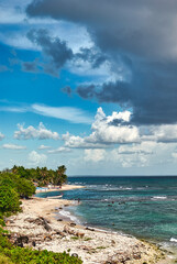 beach with sky and clouds