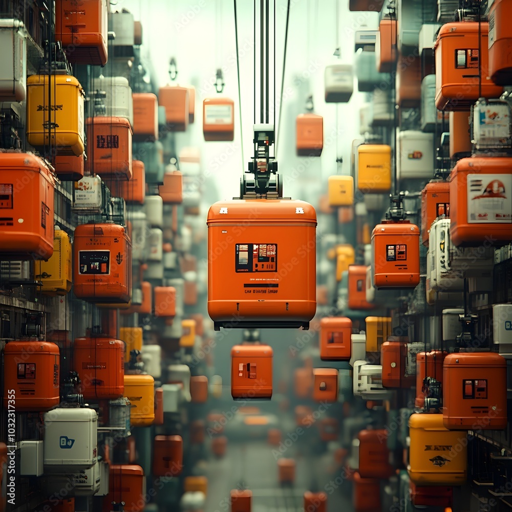 Leinwandbilder colossal streamlined container vessels of the future equipped with intelligent automation systems an