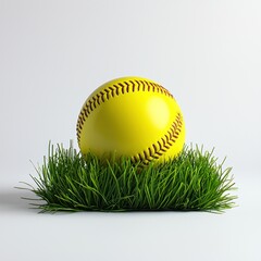 Minimalist Softball with Fresh Grass Accent