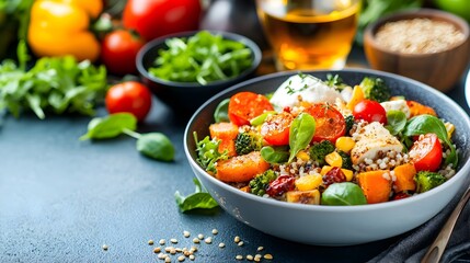 Mouthwatering Vegetarian Dish Featuring Roasted Root Vegetables Hearty Grains and a Crisp Flavorful Salad   A Nourishing and Satisfying Meal Showcasing the Vibrant Flavors of Fresh Seasonal Produce
