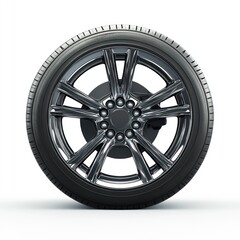 Obraz premium Sleek Car Tire with Polished Alloy Disc