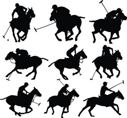 Polo silhouettes set