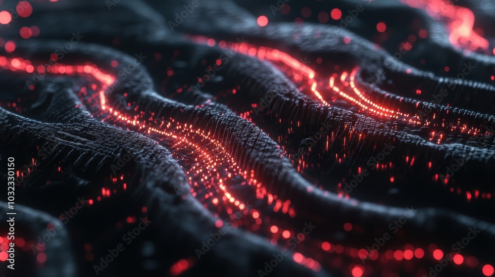 Poster abstract visualization of neural network data flow