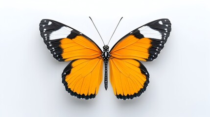 Obraz premium Elegant monarch butterfly with glowing orange wings in a beautiful watercolor a hint of Halloween atmosphere with a light isolated background