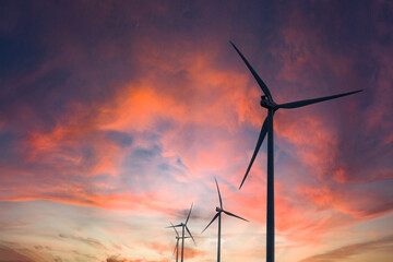 wind turbines farm, wind power generation equipment, clean energy, renewable energy