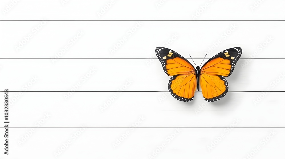 Poster elegant and vibrant monarch butterfly painting in watercolor with halloween inspired color palette a