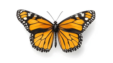 Fototapeta premium monarch butterfly painting in vibrant watercolor with Halloween inspired colors and themes isolated on a clean background for seasonal design and