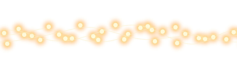 Christmas decoration shining light garland seamless pattern on transparent background © Kateina