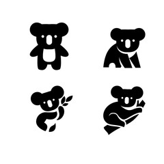 koala black logo icon design vector simple © Alpha Vector