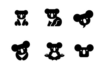 koala black logo icon design vector simple © Alpha Vector