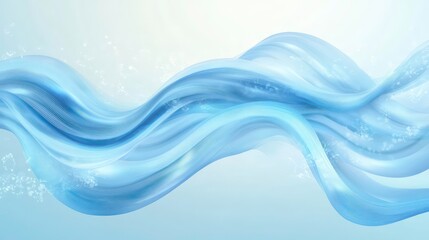 Fototapeta premium Abstract blue wavy water background with bubbles.