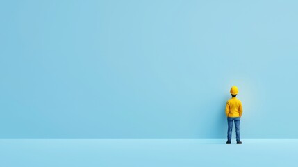 Fototapeta premium Worker Reflecting Before Action in a Factory Setting