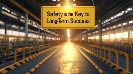 Obraz premium Safety Signage in Industrial Factory Environment