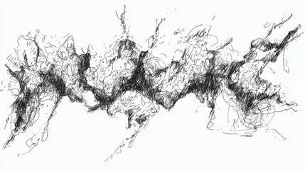 Obraz premium Abstract Ink Line Art with Dynamic Patterns and Fluid Motions