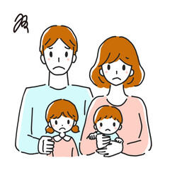 illustration of a young family in trouble.