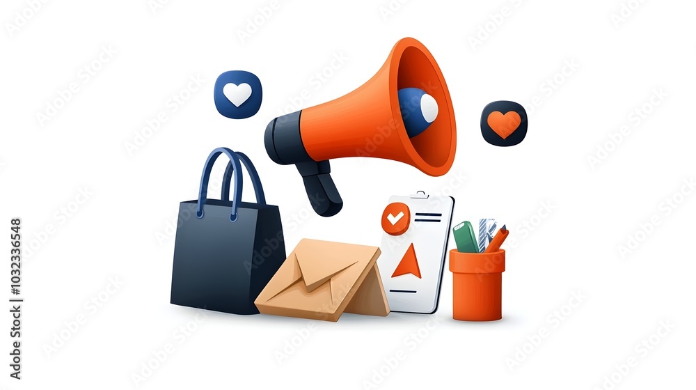 Poster minimalist icon set featuring essential digital marketing tools and solutions including campaign str