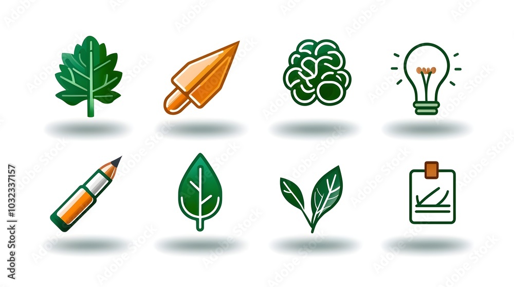 Aufkleber Minimalist thin line icons representing the concepts of education intelligence cognition creativity and problem solving in a sleek modern and abstract visual style
