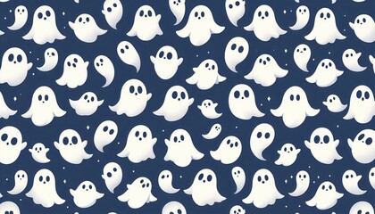 pattern of ghost with dark blue background