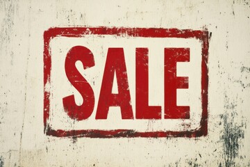 Square 'SALE' stamp in a grunge style, red ink effect