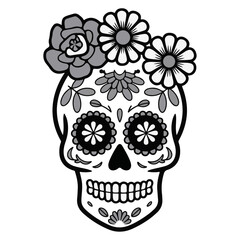 Skull Face Paint Vector Icon