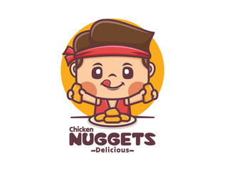 Chicken Nuggets cartoon mascot design