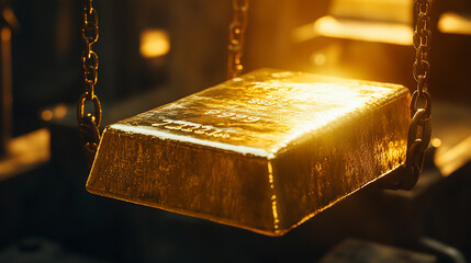 This image of a gold ingot being weighed is in high demand for wealth management services.