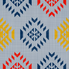 Navajo tribal vector seamless pattern. Native American ornament. Ethnic South Western decor style. Boho geometric ornament.
