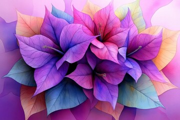 Delicate floral composition in watercolor, with petals softly blending into the paper