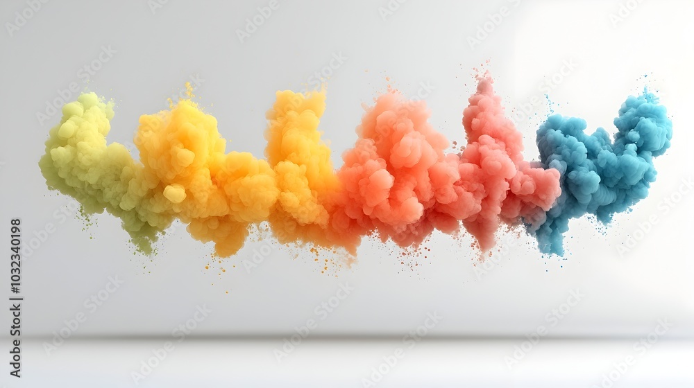 Fototapete Multicolored smoke plume with subtle gradients floating freely on a transparent background perfect for modern design advertising and branding applications
