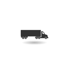 Big truck free delivery icon with shadow