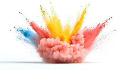 Bursting explosion of chocolate powder creating a dynamic and rich cloud of colorful particles ideal for or abstract art themes  Vibrant and energetic visual with conceptual digital