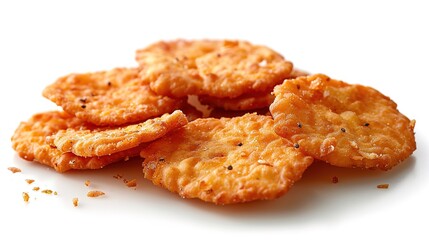 A Snack on White Background - a delicious and inviting visual. The snack placed on a pure white backdrop creates an appealing and mouthwatering scene.