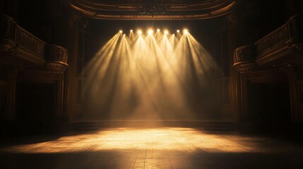 Dramatic Empty Stage with Spotlight Effects