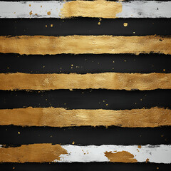 A stylish design featuring alternating gold and white stripes on a black background, creating a modern and elegant aesthetic.