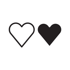 heart icon on a white background. love vector.