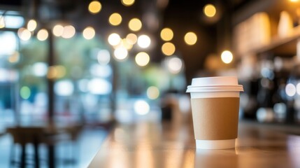 Coffee Cup in a Cozy Cafe