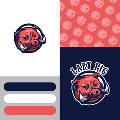 Creative pig logo design vector template