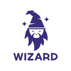 wizard flat minimalist logo design