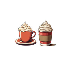 coffee cup vector illustrations white background 