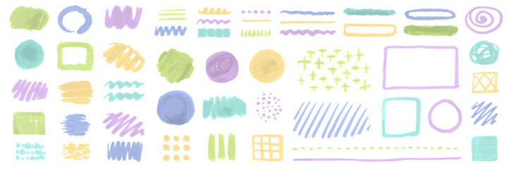 筆で描いた手書き風の模様。水彩風のブラシストローク。