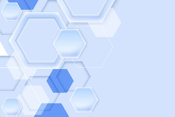 Abstract geometric hexagon background gradient soft light blue design for Graphic business hitech technology digital illustration web template backdrop desktop wallpaper pattern banner poster texture