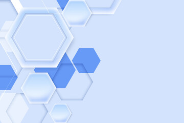Abstract geometric hexagon background gradient soft light blue design for Graphic business hitech technology digital illustration web template backdrop desktop wallpaper pattern banner poster texture