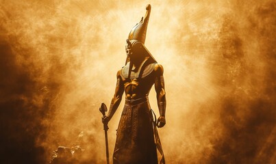 Ra (Egyptian God) sun god of ancient Egypt Ra, the sun god, with rays of sunlight emanating from his form, Generative AI