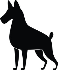 Cute Dog Silhouette vector art in white background