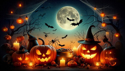 Fototapeta premium Halloween background, Hallow's Day.