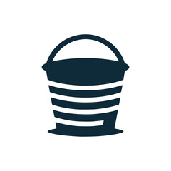 black bucket logo vector illustration template design