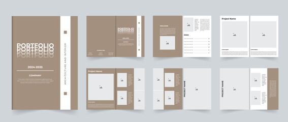 Modern Architecture portfolio or real estate portfolio or interior portfolio layout design template