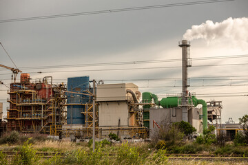 Usines en activité, zone industriel, Fos-sur-Mer, Bouches du Rhône, Provence, PACA, Sud, France