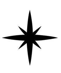 Star clip art design on plain white transparent isolated background for card, shirt, hoodie, sweatshirt, apparel, card, tag, mug, icon, poster or badge